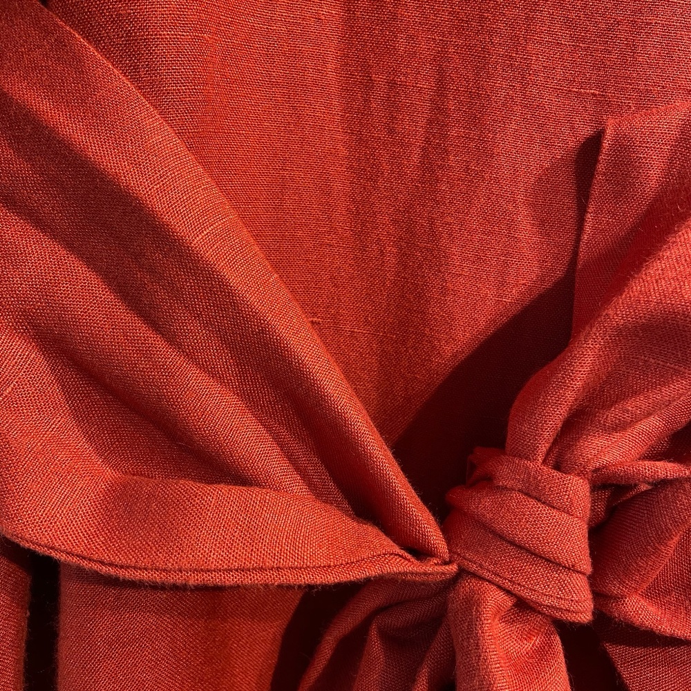 Red Ruffled Tie-Mini Dress - Picture 4 of 10